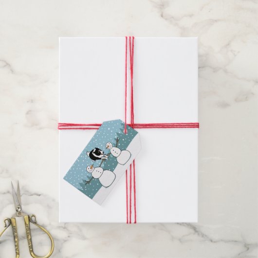 コリ縁どー冬アジリティ犬の休日から ギフトタグ (より糸付き)