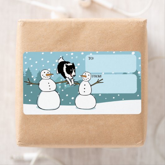 コリ縁どー冬アジリティ犬の休日から ラベル (インサイチュ)