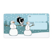 コリ縁どー冬アジリティ犬の休日から ラベル (正面)