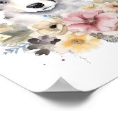 コリ縁どー子犬ペットウォーター色の花 ポスター (角)