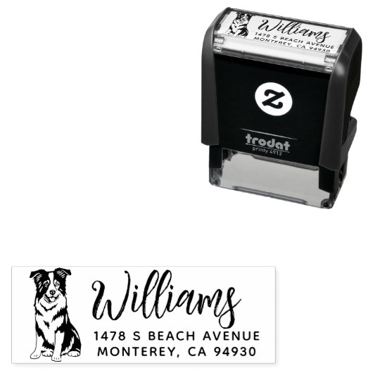 コリ縁どー差出人住所犬のオーナー セルフインキングスタンプ (インサイチュ)