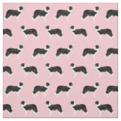 コリ縁どー犬ピンク ファブリック (見本)