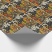 コリ縁どー犬秋の収穫感謝祭 ラッピングペーパー (角)