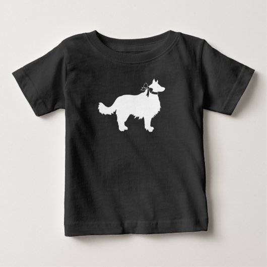 コリ縁どー犬赤ちゃんシャワーパピーグレー ベビーTシャツ (正面)
