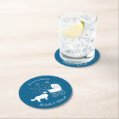 コリ縁どー犬赤ちゃんシャワーパピーブルーボーイ ラウンドペーパーコースター (インサイチュ)