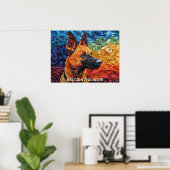 コリ縁どー紙クイリングポートレート ポスター (ホームオフィス)