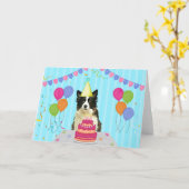 コリ縁どー誕生日ホリデーカード カード (黄色い花)