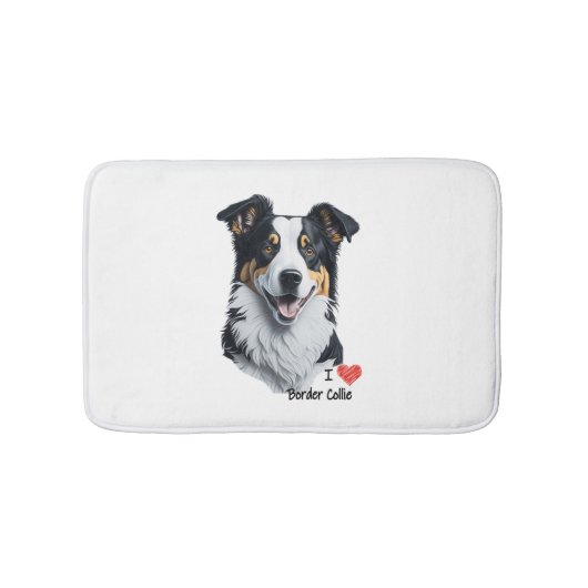 コリ縁どー顔(I Love文字) バスマット (正面)