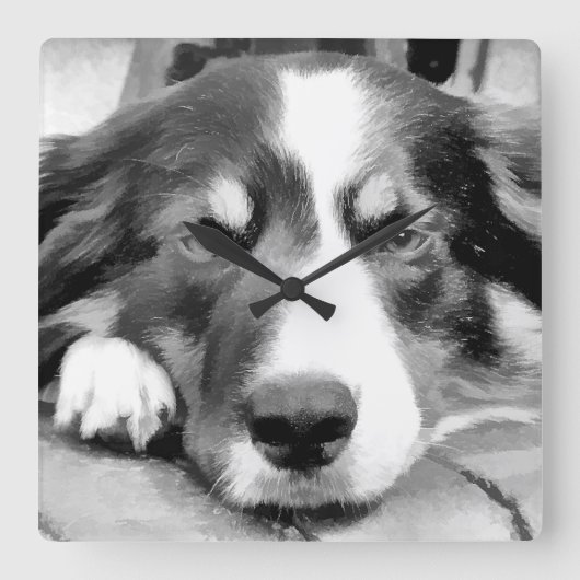 コリ縁どー スクエア壁時計 (正面)