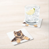 コリ縁どー·ドイツ·シェパード·ミックス スクエアペーパーコースター (インサイチュ)