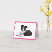 コリ縁どー·ピピー·ドッグ·ノート空白の·カード カード (黄色い花)