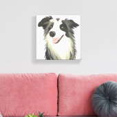 コリ縁どー | 犬の美しいペットの水色 キャンバスプリント (インサイチュ (リビング))