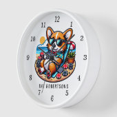 コルおもしろいギ遊のビーチ家族へのトランプのポーカー 壁時計 (傾斜)