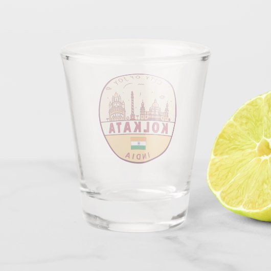 コルカタインディアシティスカイラインエンブレム ショットグラス (裏面)