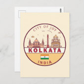 コルカタインディアシティスカイラインエンブレム ポストカード (正面/裏面)