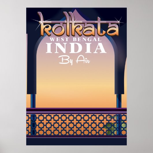 コルカタ - 西ベンガル州 インドの旅行ポスター ポスター (正面)