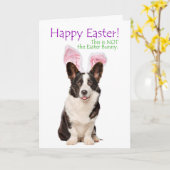 コルギおもしろいイースターカード カード (黄色い花)