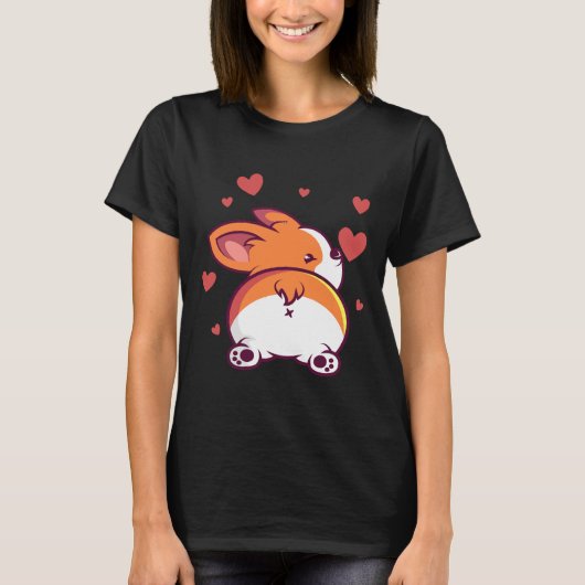 コルギお尻のウェルシュコーギー犬 Tシャツ (正面)
