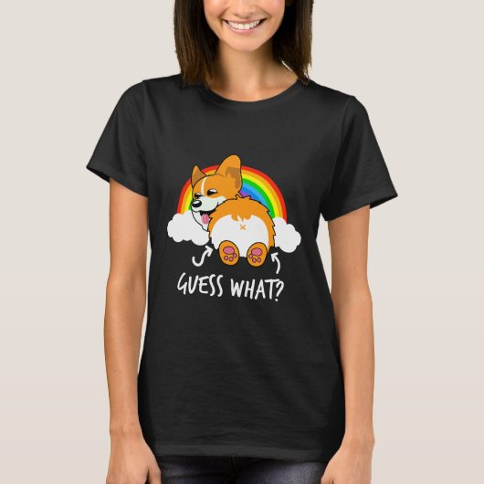 コルギお尻の推測おもしろい内容 Tシャツ (正面)