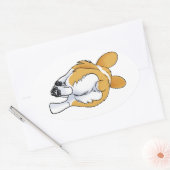 コルギお尻 楕円形シール (封筒)