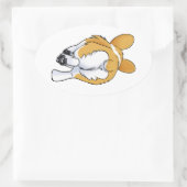 コルギお尻 楕円形シール (バッグ)