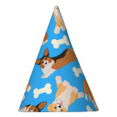 コルギかわいい柄（青） パーティーハット (右)