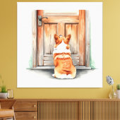 コルギが辛抱強く待っている キャンバスプリント (インサイチュ (リビング))