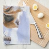 コルギが雪のクリスマスを過ごす キッチンタオル (四つ折り)