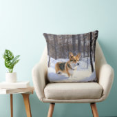 コルギが雪のクリスマスを過ごす クッション (椅子)