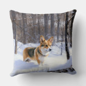 コルギが雪のクリスマスを過ごす クッション (裏面)