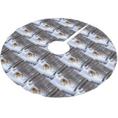 コルギが雪のクリスマスを過ごす ブラッシュドポリエステルツリースカート (アングル)