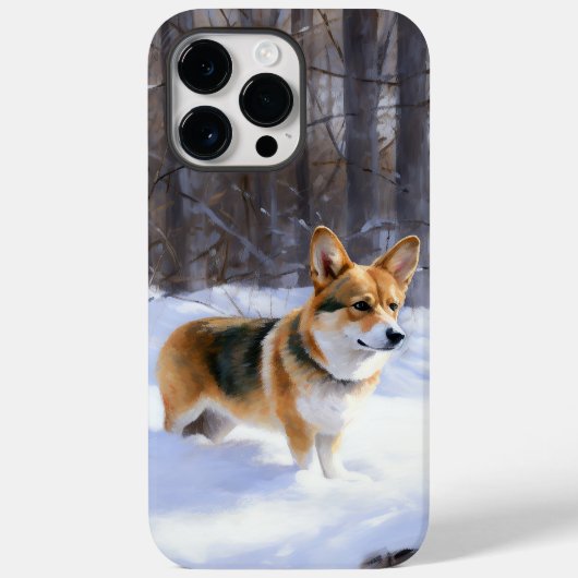 コルギが雪のクリスマスを過ごす Case-Mate iPhoneケース (裏面)