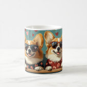 コルギとハートバラバレンタインデー コーヒーマグカップ (中央)