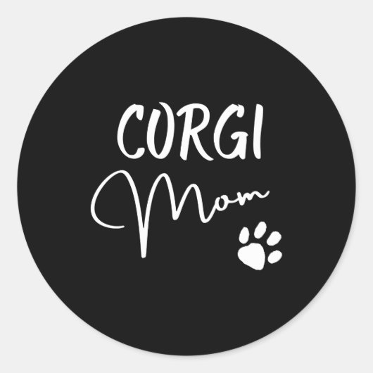 コルギのお母さんがコルギの贈り物と飼い主を愛犬家に ラウンドシール (正面)