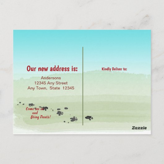 コルギの犬を動かす新しい家   ポストカード (裏面)