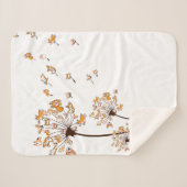 コルギの花フライダンデリオンシャツカワイト犬好き シェルパブランケット (正面(横))