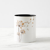 コルギの花フライダンデリオンシャツカワイト犬好き ツートーンマグカップ (中央)