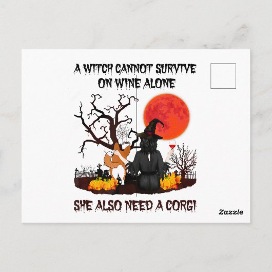 コルギの花フライダンデリオンシャツカワイト犬好き ポストカード (裏面)