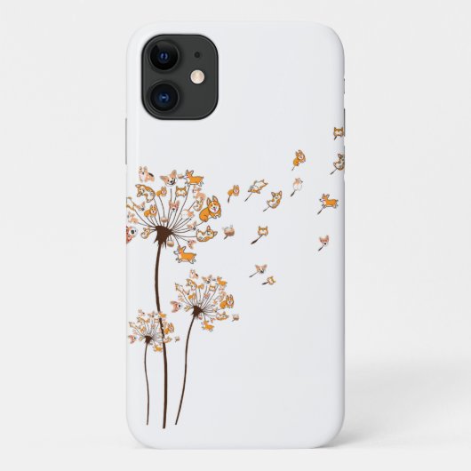 コルギの花フライダンデリオンシャツカワイト犬好き Case-Mate iPhoneケース (裏面)