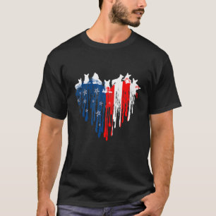 コルギアメリカハート国旗7月4日 Tシャツ