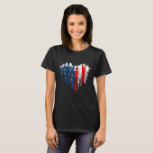 コルギアメリカハート国旗7月4日 Tシャツ (正面フル)