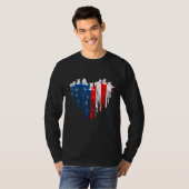 コルギアメリカハート国旗7月4日 Tシャツ (正面フル)