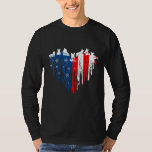 コルギアメリカハート国旗7月4日 Tシャツ