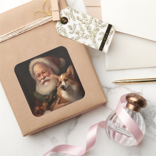 コルギウィズサンタクロースフェスティバルクリスマス スクエアシール (ギフト)