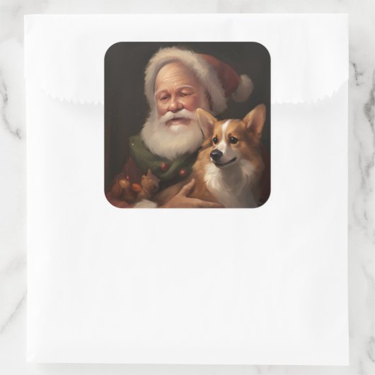 コルギウィズサンタクロースフェスティバルクリスマス スクエアシール (バッグ)