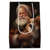 コルギウィズサンタクロースフェスティバルクリスマス ミディアムペーパーバッグ (裏面)