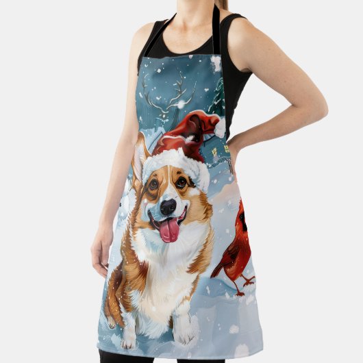 コルギウィンターワンダーランドクリスマスジョイ エプロン (インサイチュ)