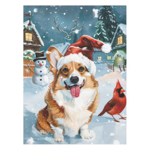 コルギウィンターワンダーランドクリスマスジョイ テーブルクロス