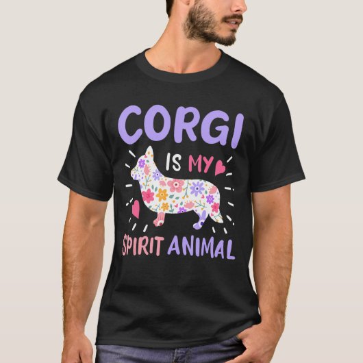 コルギウェルシュスピリット動物 Tシャツ (正面)