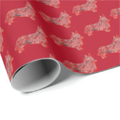 コルギウェルシュドッグクリスマスドグッズ可愛いシルエットレッド ラッピングペーパー (ロールコーナー)